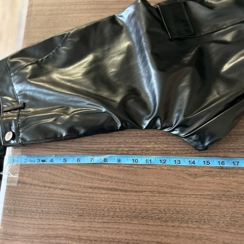 Shein faux leather jogger pants large
